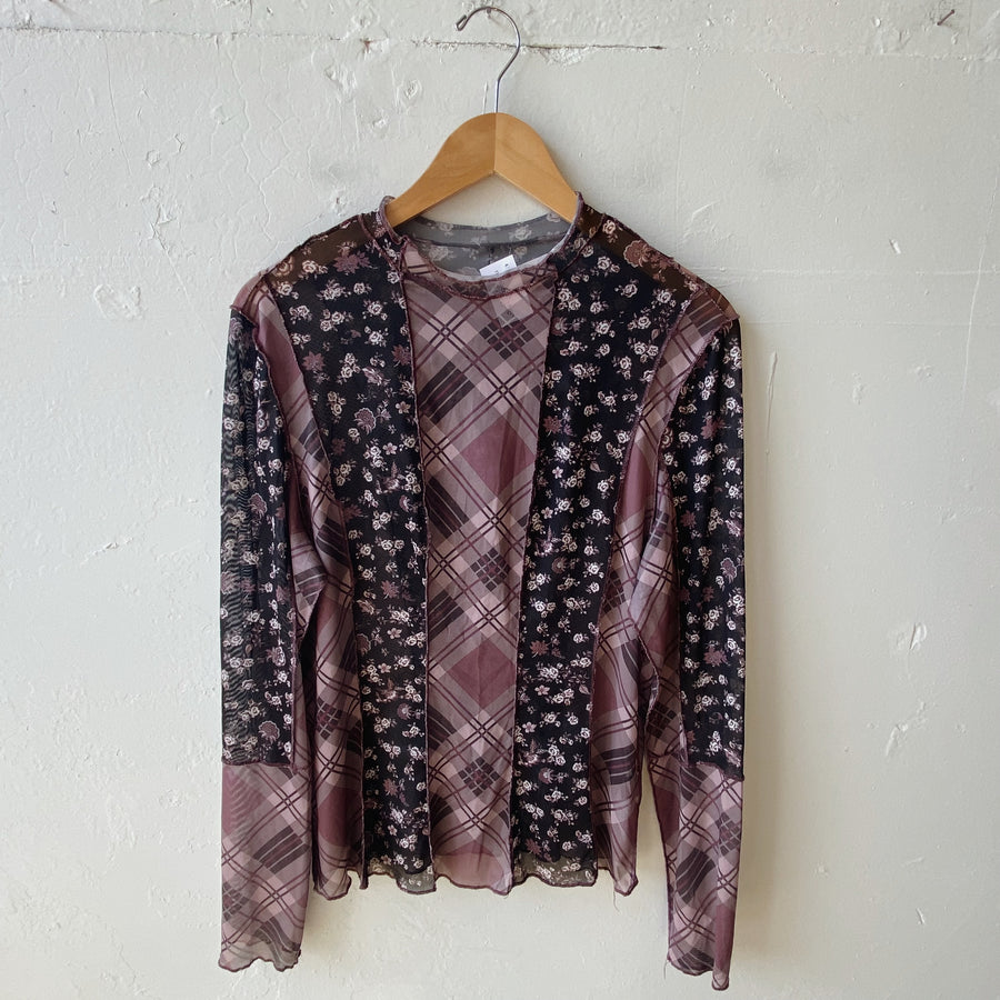 Size XL | Mesh Patchwork Top