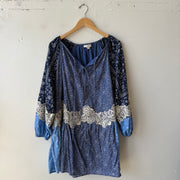 SIZE L | Blue Patterned Dress