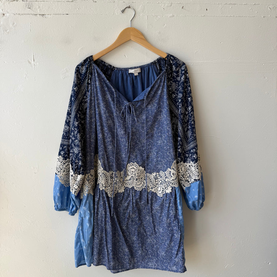 SIZE L | Blue Patterned Dress