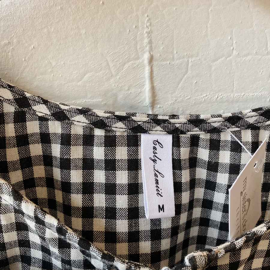 Size M | Gingham Tie Top
