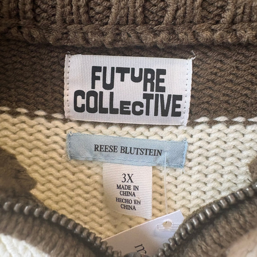 SIZE 3X | Striped Zip Up