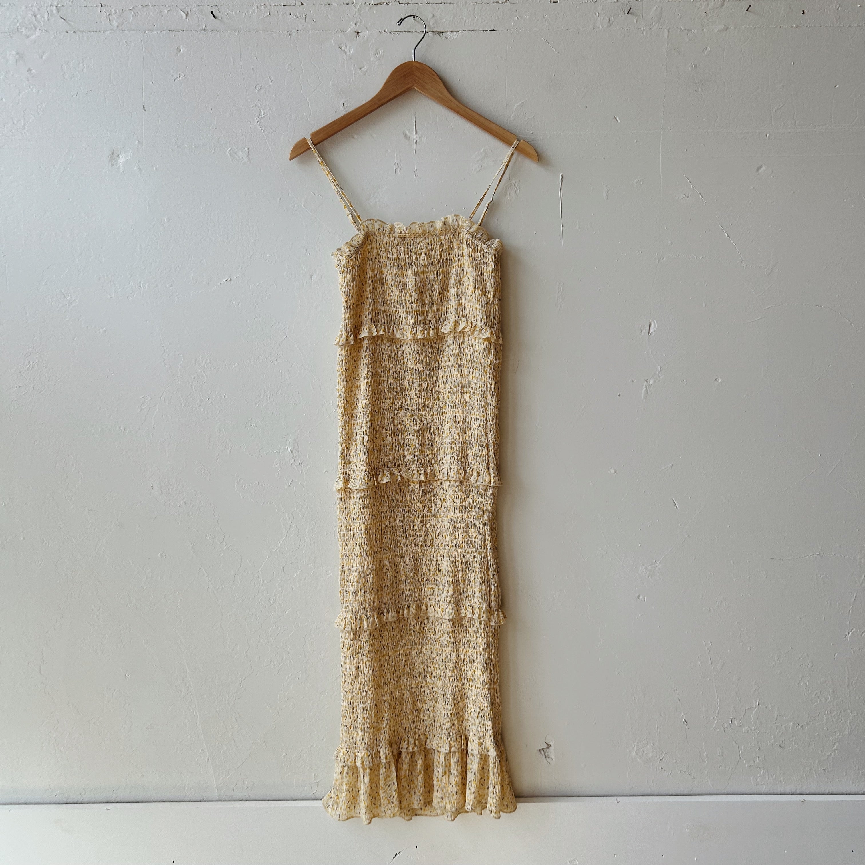 SIZE S | Yellow Floral Tiered Dress