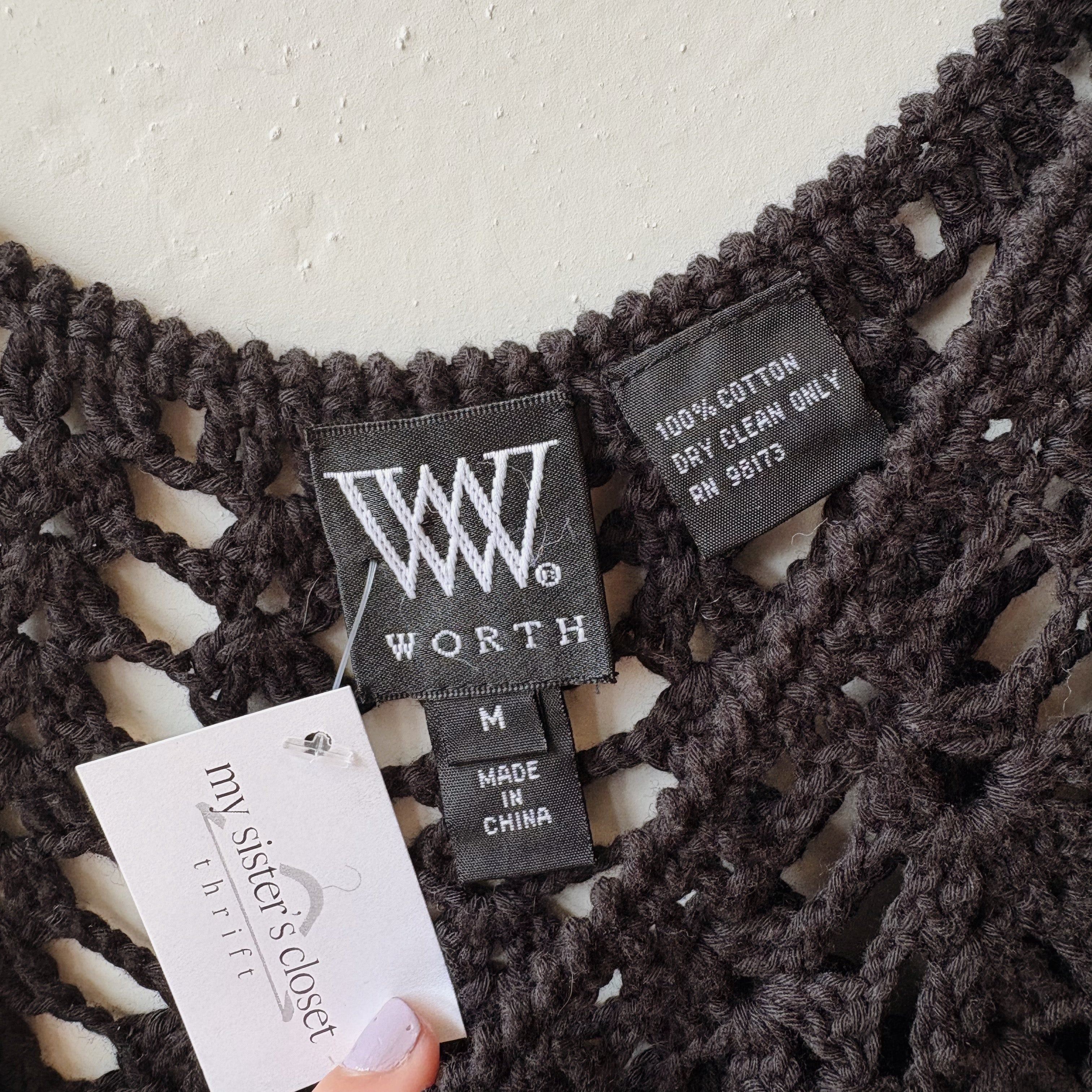 SIZE M | Black Crochet Tank Top