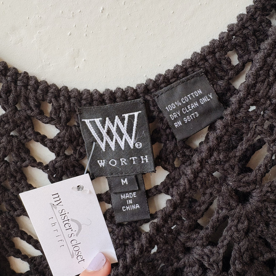 SIZE M | Black Crochet Tank Top