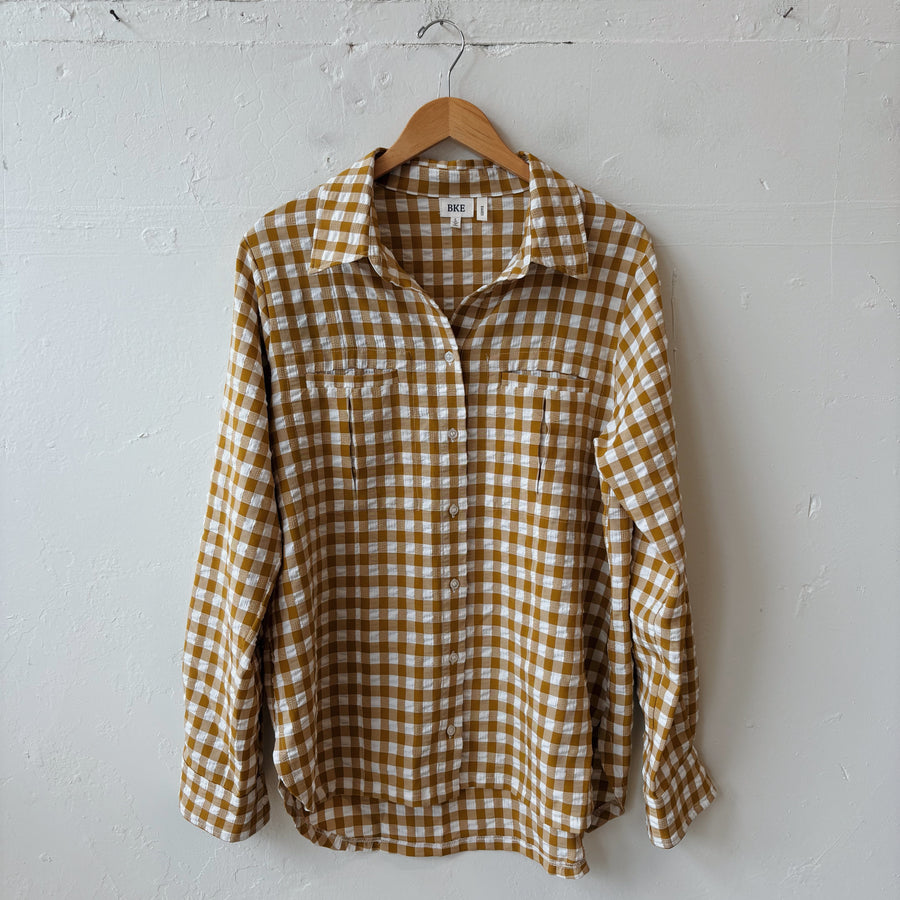 SIZE L | Yellow Gingham Button Up