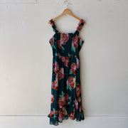 SIZE XL | Green Floral Dress