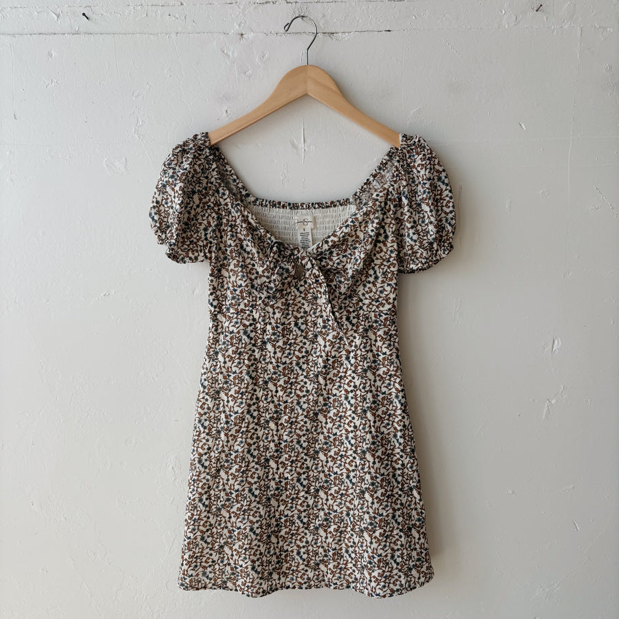 SIZE S | Brown Floral Dress