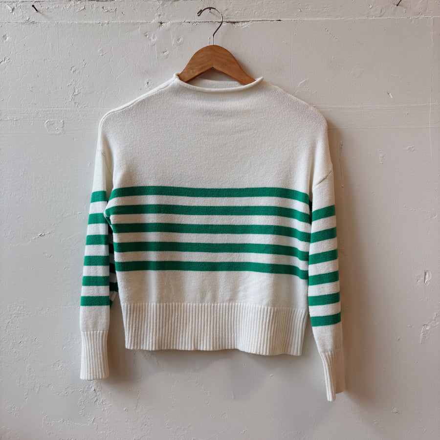 SIZE M | Green Stripe Sweater