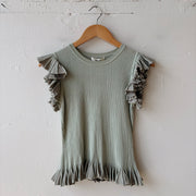 SIZE S | Green Textured Tank Top
