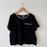 SIZE L | Black Detailed T-Shirt