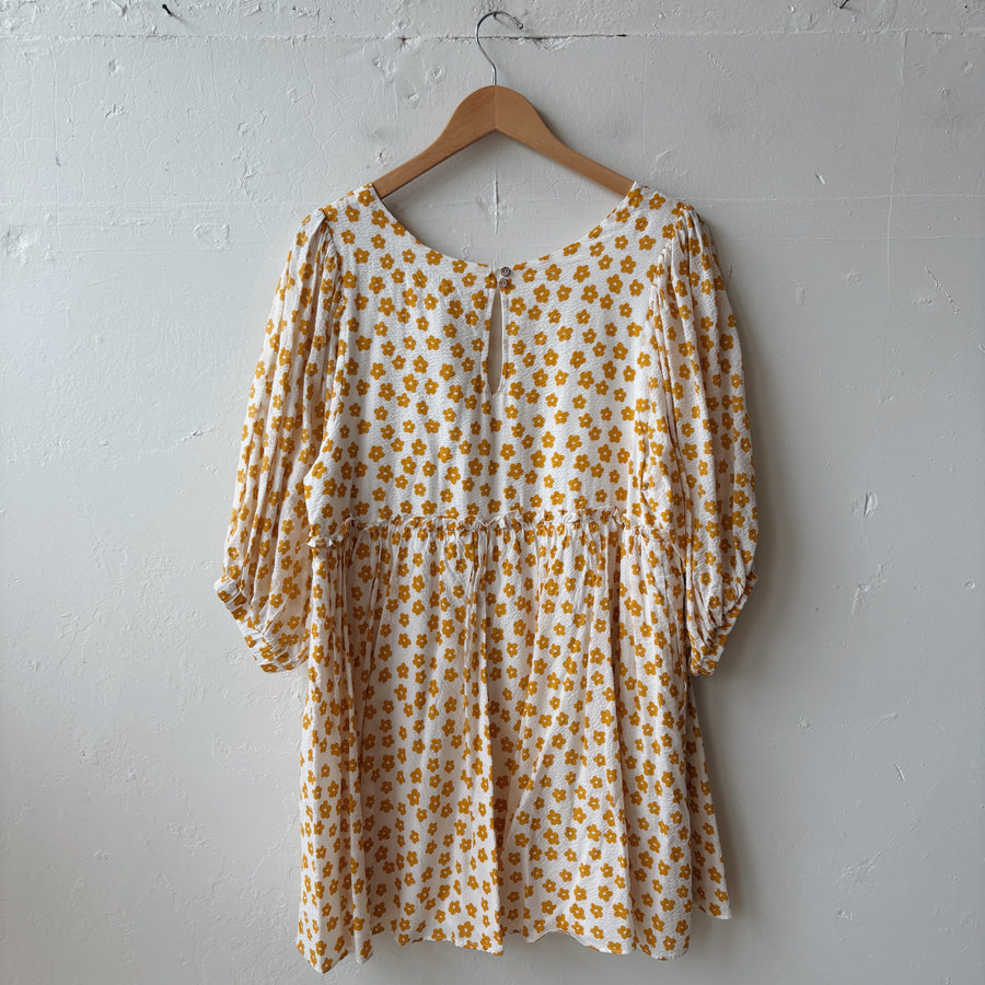SIZE L | Yellow Floral Dress