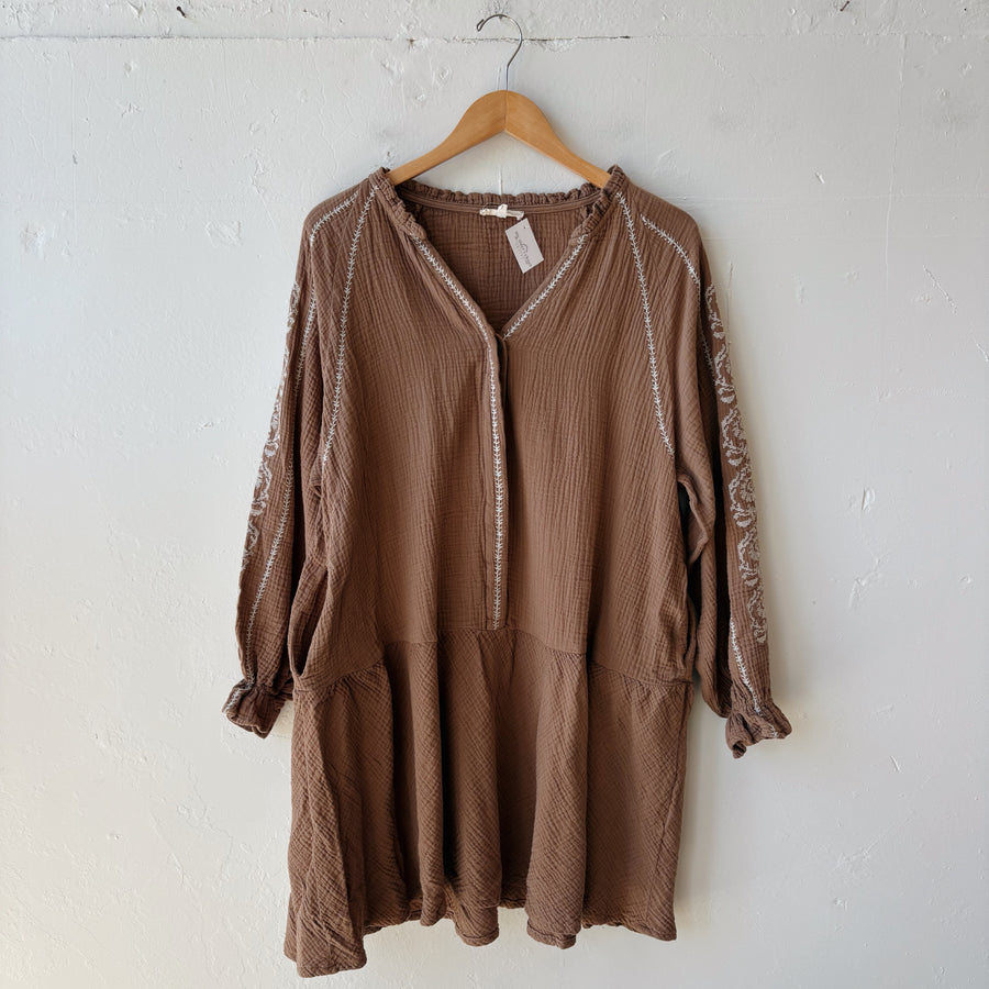 SIZE L | Brown Detailed Dress