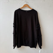 SIZE 3X | Black Textured Crewneck