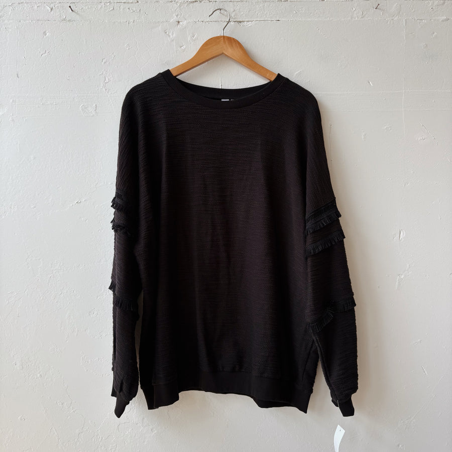 SIZE 3X | Black Textured Crewneck