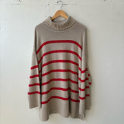 SIZE 3X | Red Striped Sweater