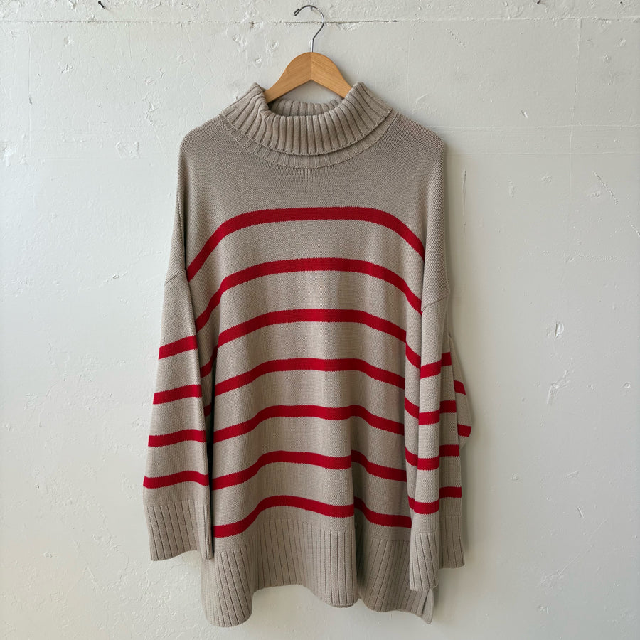 SIZE 3X | Red Striped Sweater