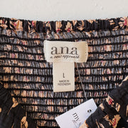 SIZE L | Black Floral Dress