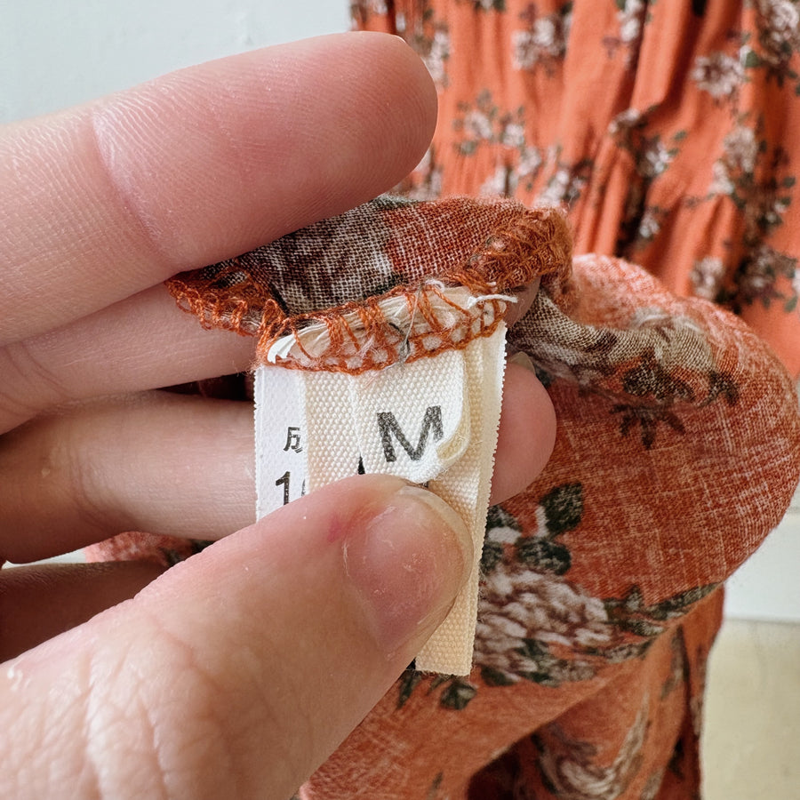 SIZE M | Orange Floral Dress