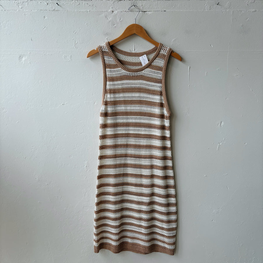 SIZE L | Brown Striped Dress