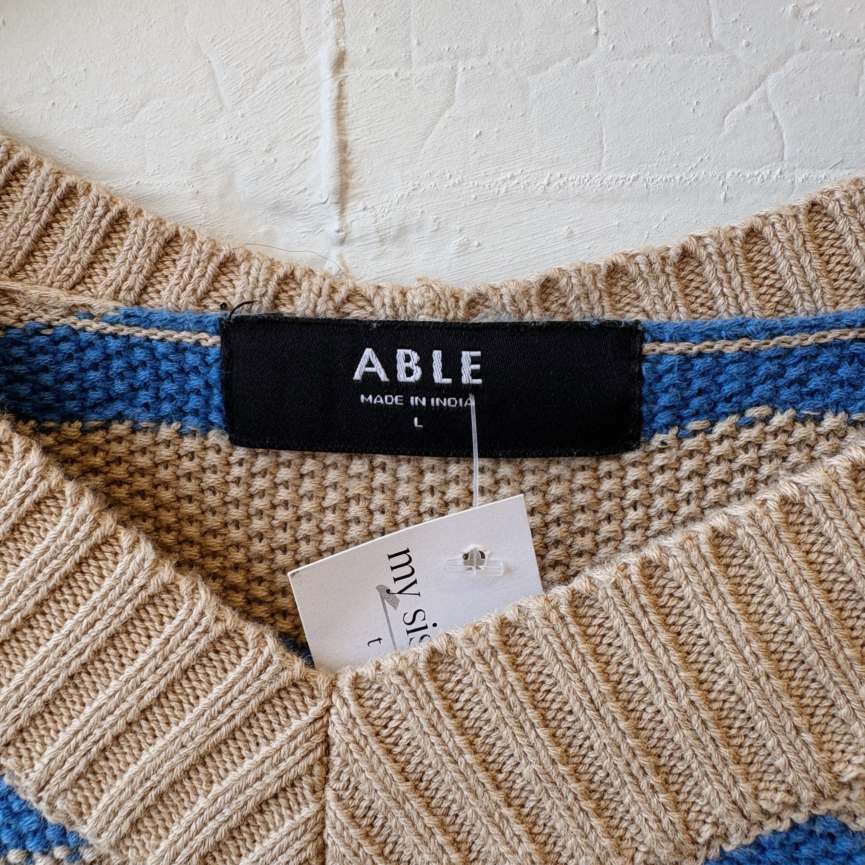 SIZE L | Blue Striped Sweater