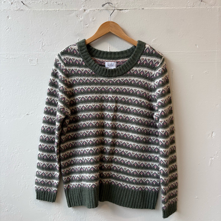 SIZE M | Green Striped Sweater