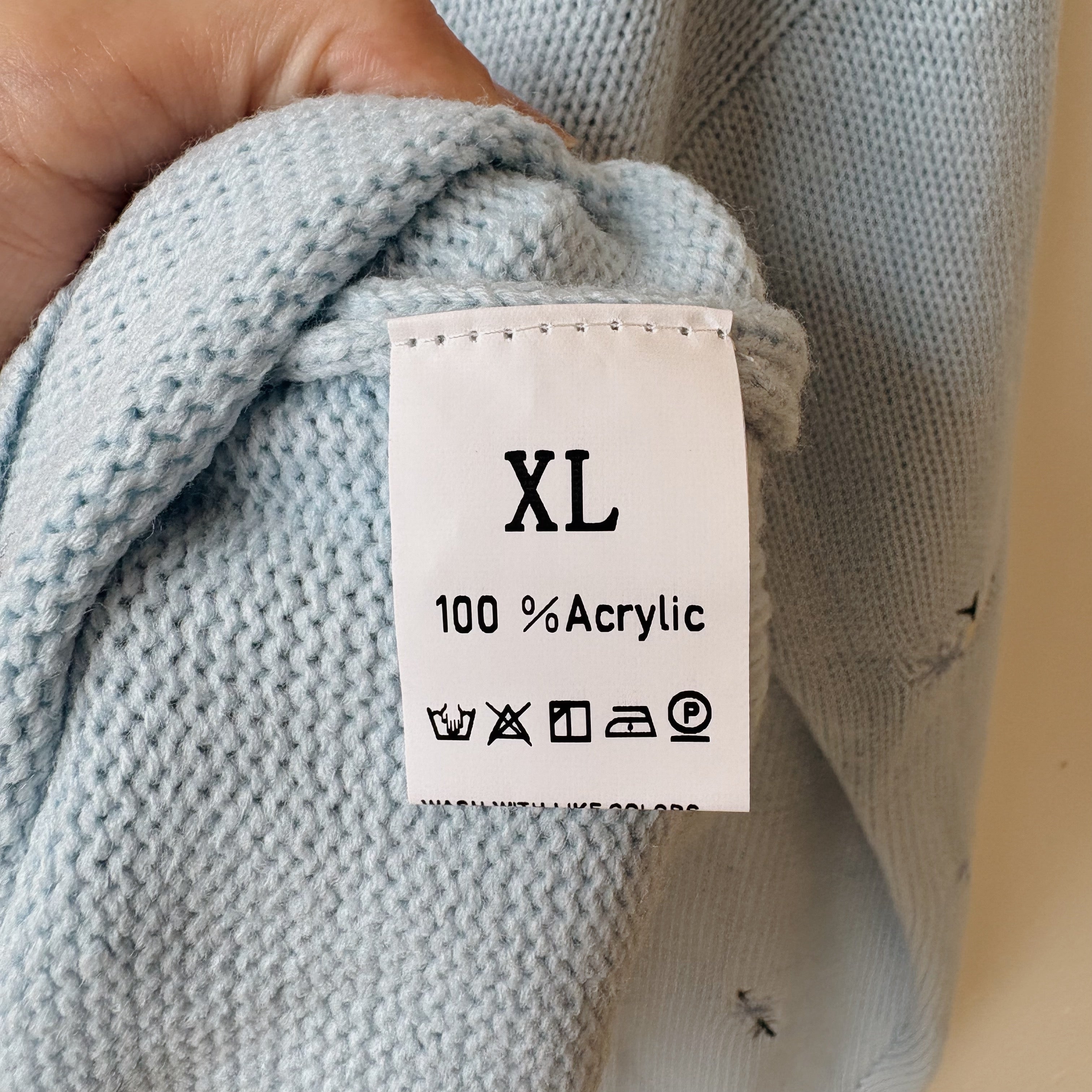 SIZE XL | Embroidered Blue Sweater