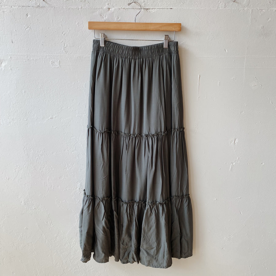 Size M | Green Tiered Skirt