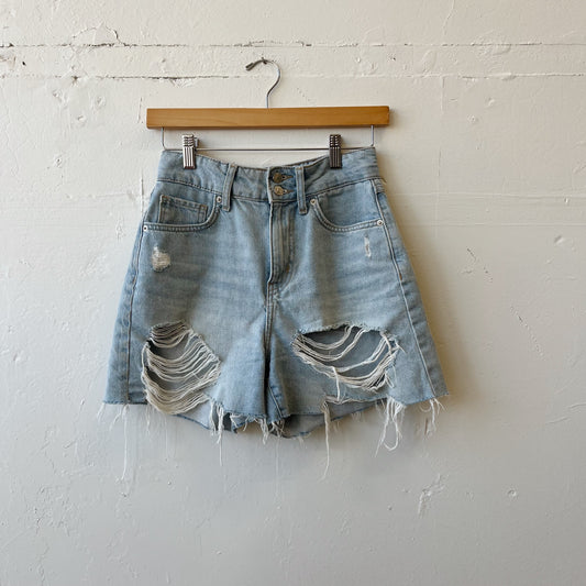 Size 0/24 | Distressed Light Wash Shorts