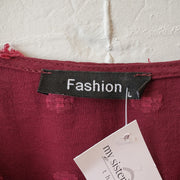 SIZE L | Red Textured Dress