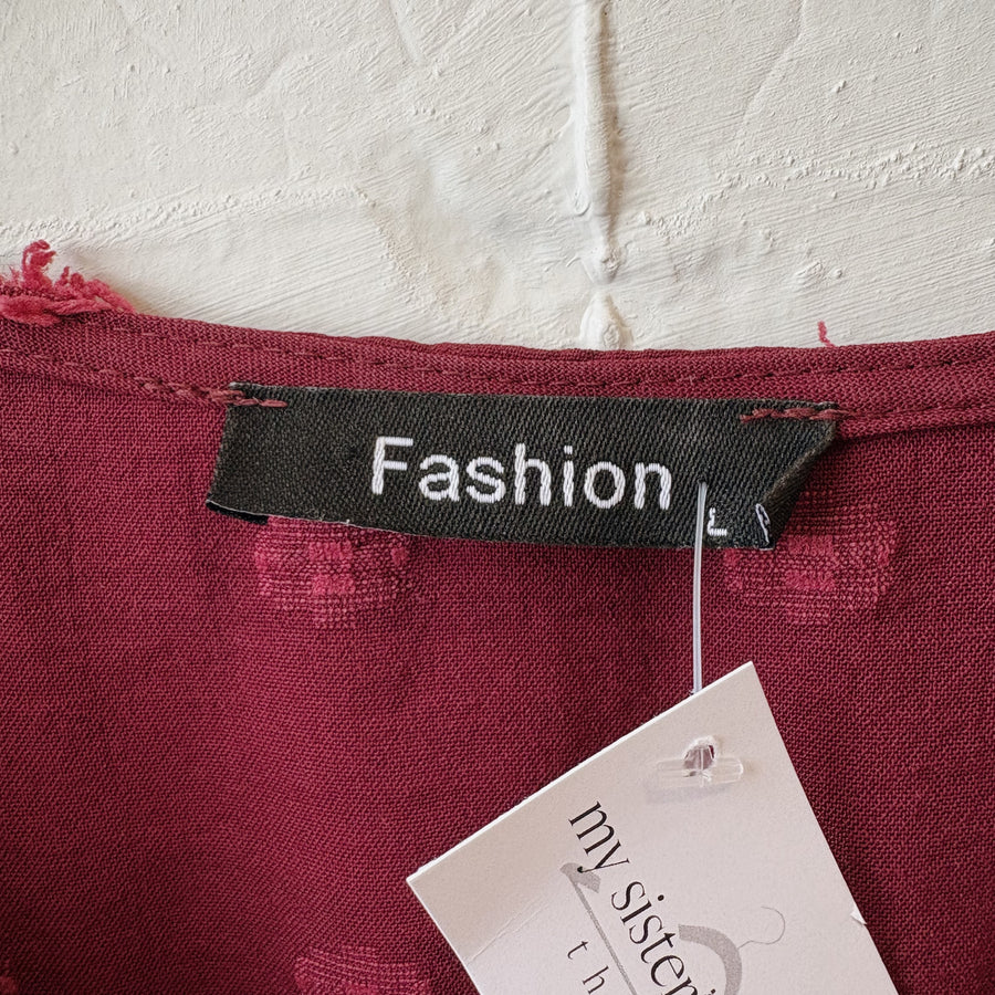 SIZE L | Red Textured Dress