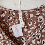 SIZE M | Brown Print Dress