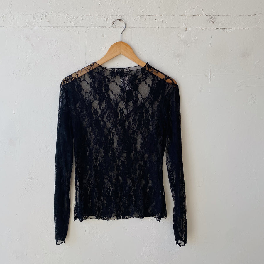 SIZE XL | Black Lace Top