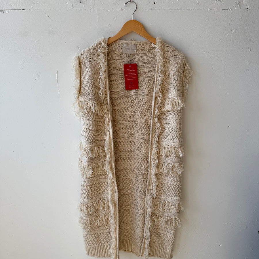 SIZE S | Long Fringe Cardigan