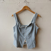 SIZE S | Striped Denim Top