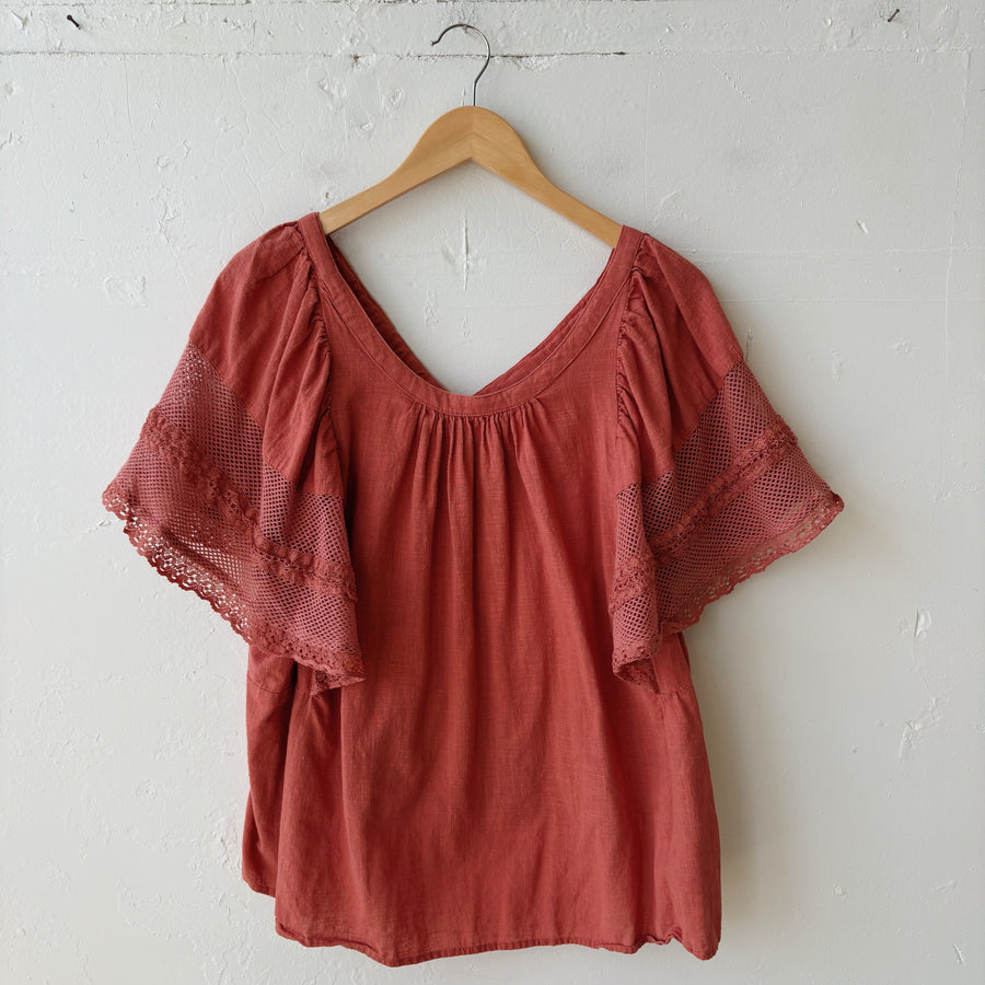 SIZE 2X | Orange Blouse