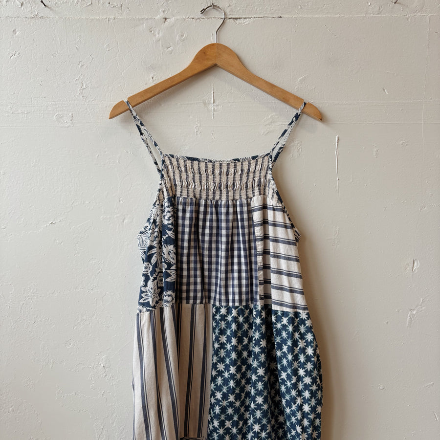 SIZE L | Blue Patchwork Dress