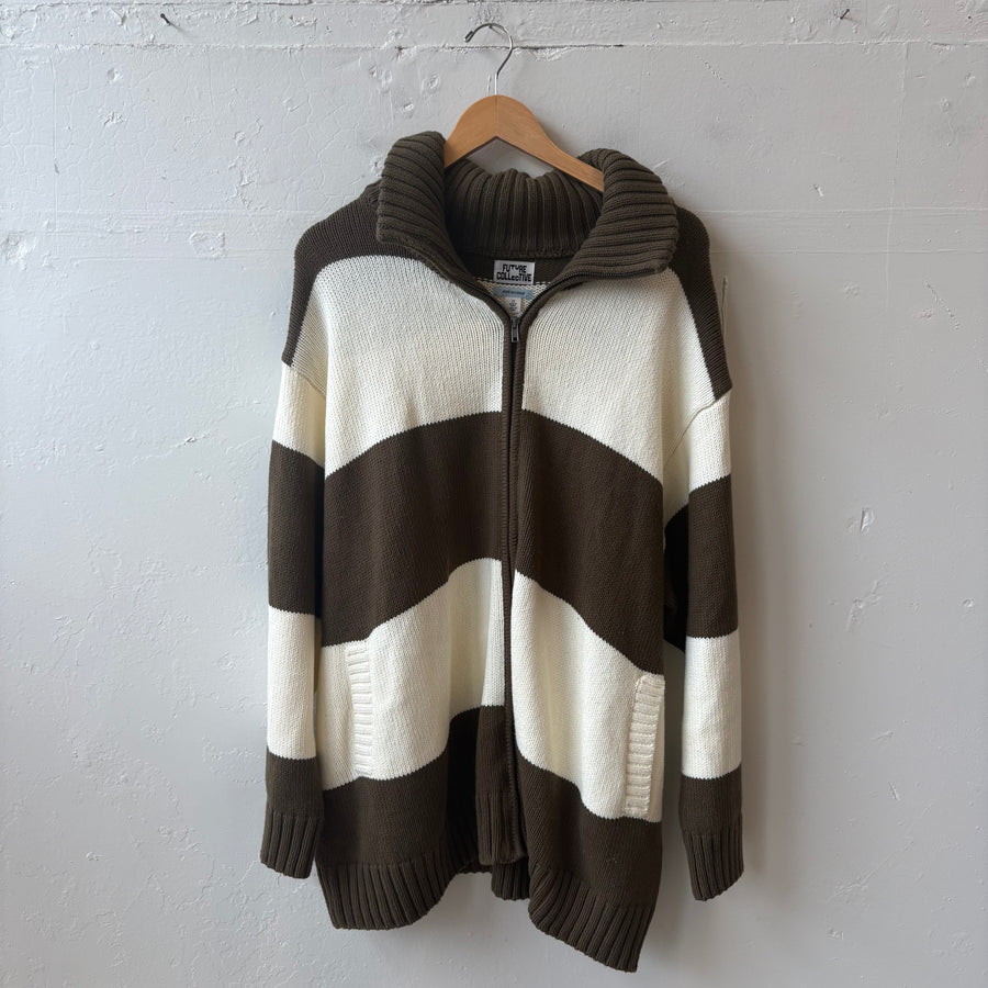 SIZE 3X | Striped Zip Up