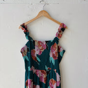 SIZE XL | Green Floral Dress