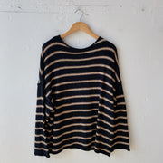 Size L | Black & Brown Striped Sweater