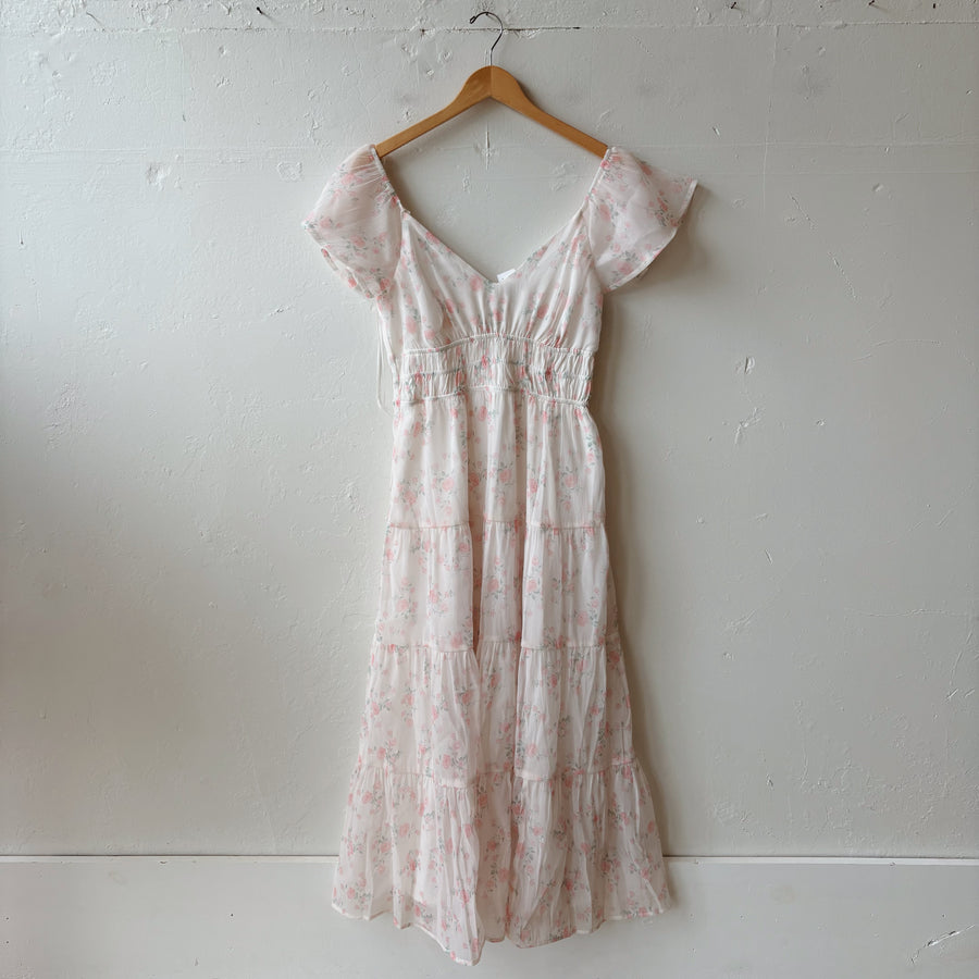 SIZE L | Pink Floral Dress