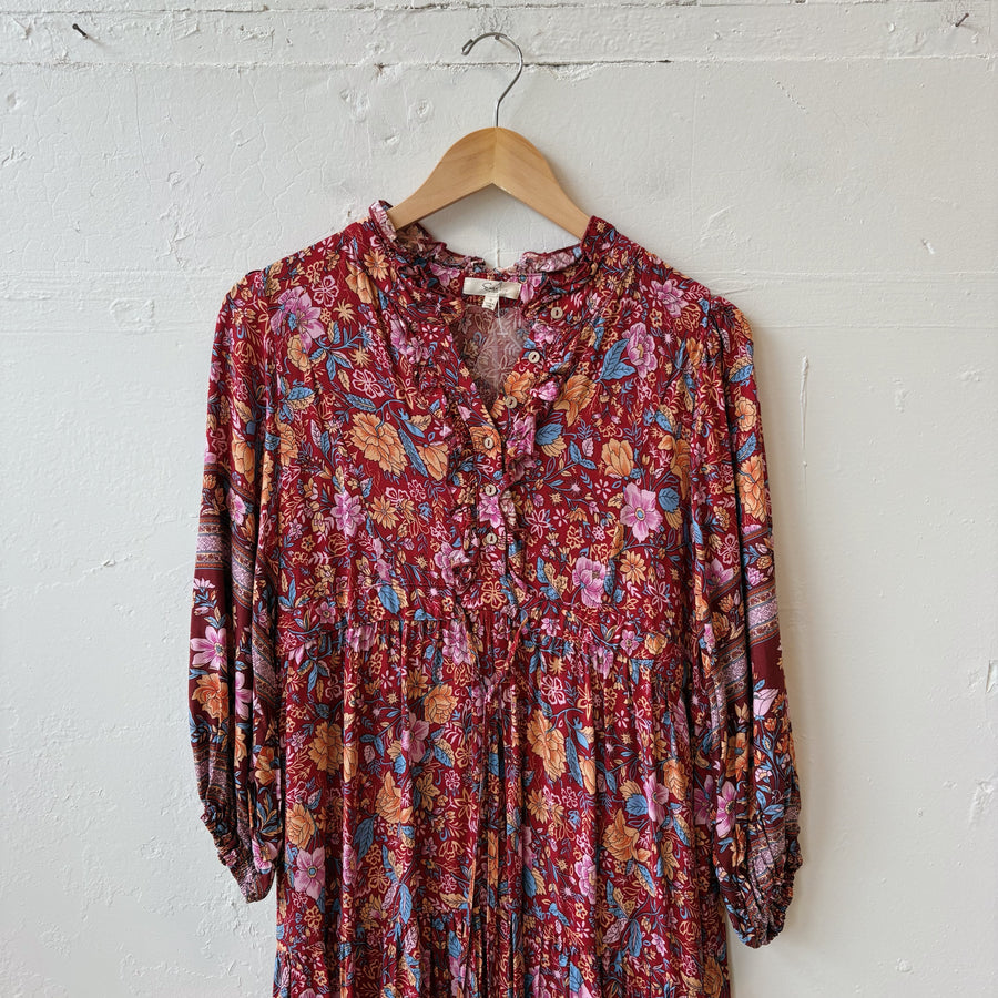 SIZE S | Red Floral Dress