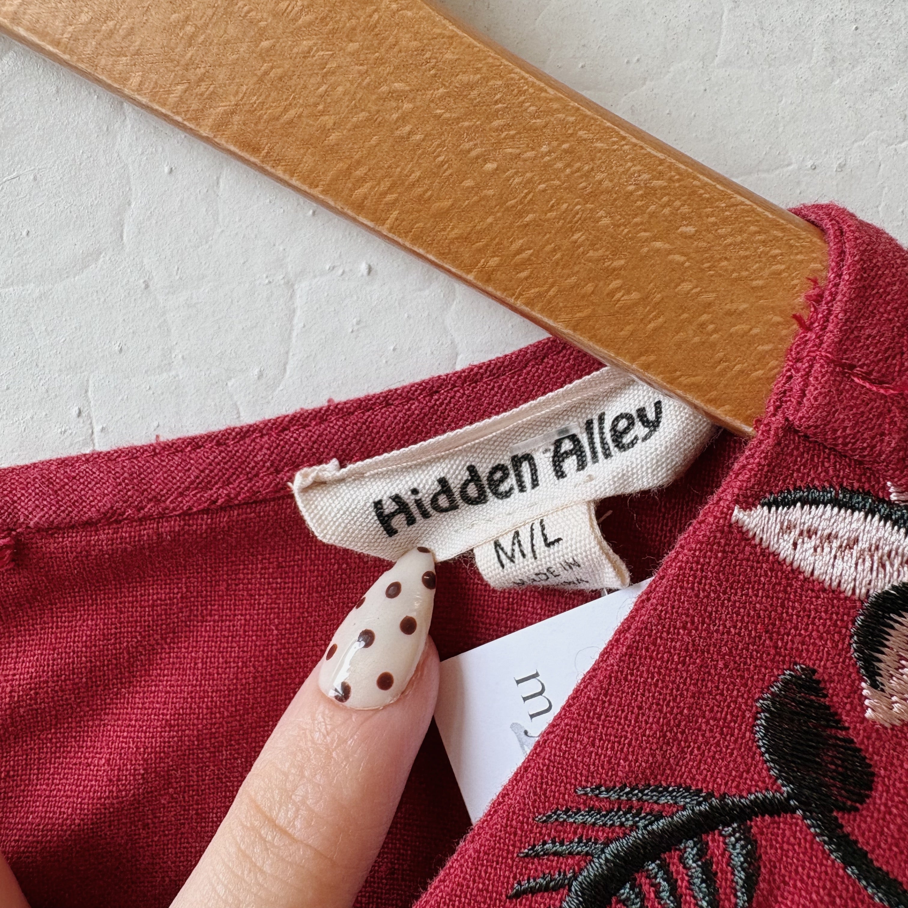 SIZE M/L | Red Embroidered Dress