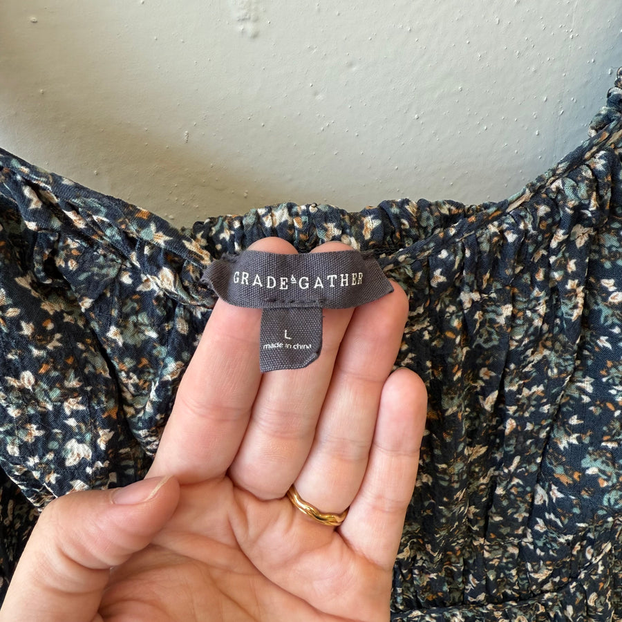 SIZE L | Blue Floral Boutique Dress