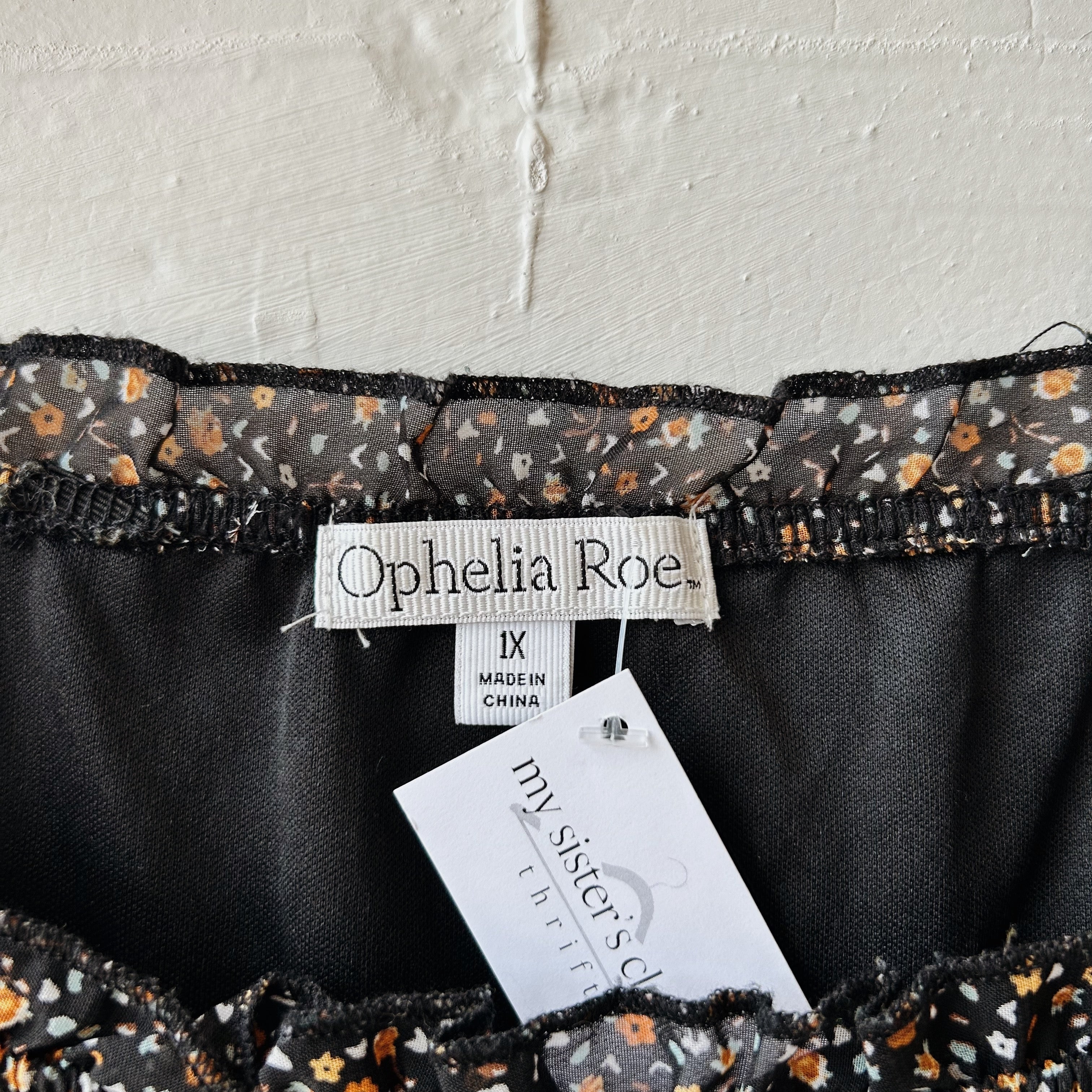SIZE 1X | Black Patterned Dress