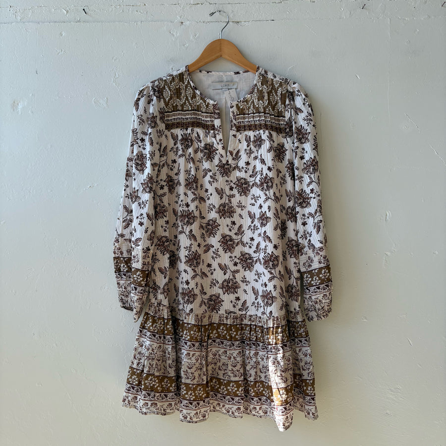 SIZE XXS | Brown Floral Dress