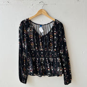 SIZE M | Black Floral Top
