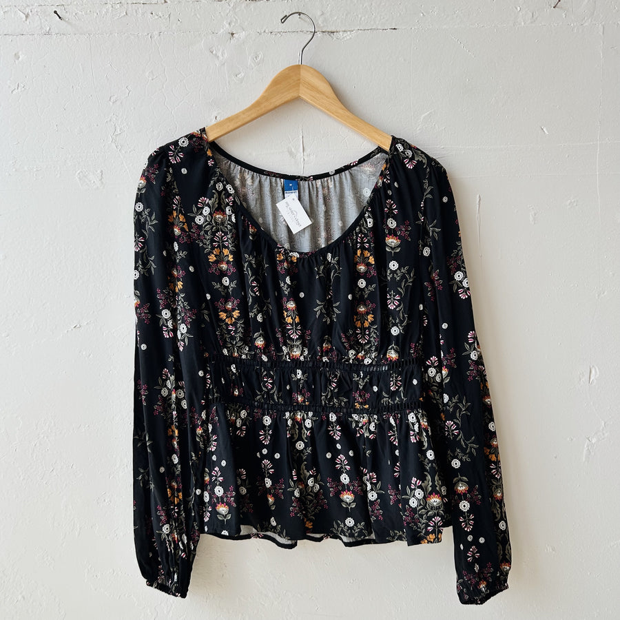 SIZE M | Black Floral Top