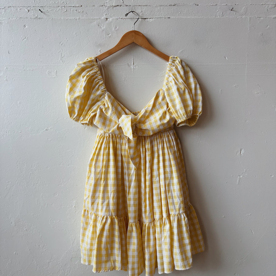 SIZE M | Yellow Gingham Dress