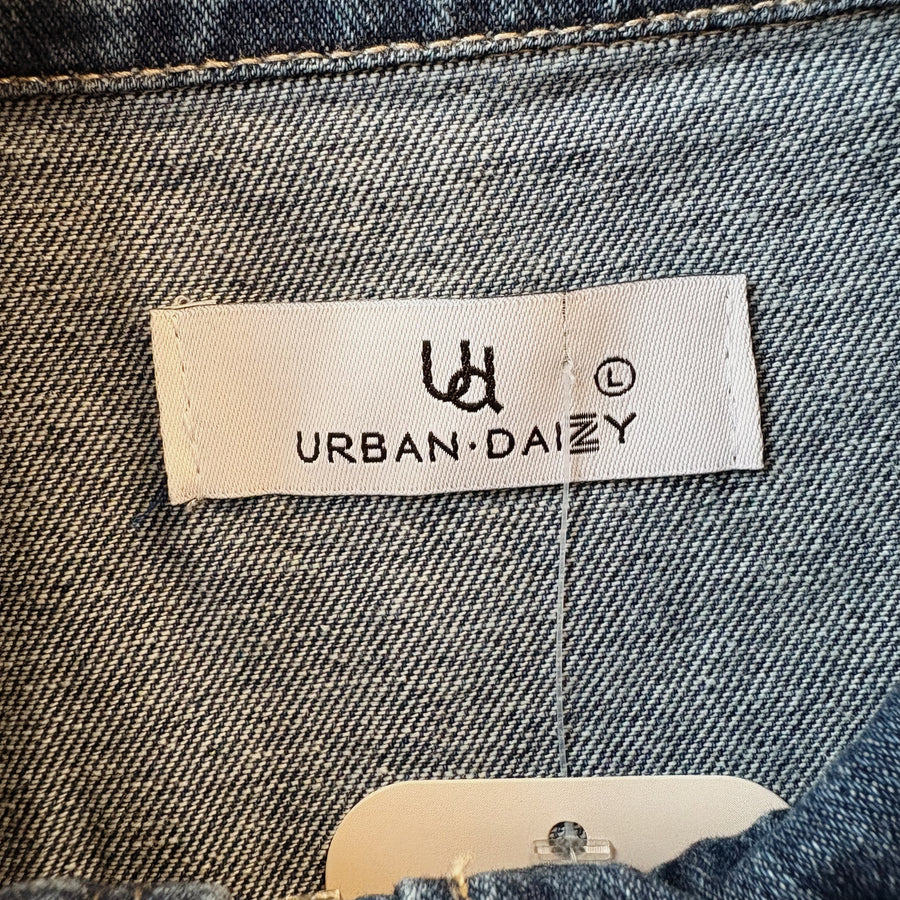 SIZE L | Cropped Denim Zip Up