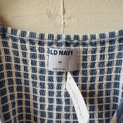 SIZE XS | Blue and White Striped Wrap Dress